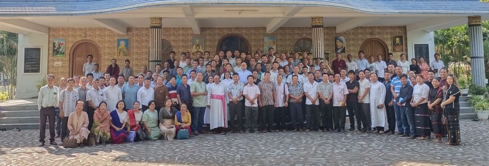 Participants with Bishop of Kohima during the Lay Leaders & Catechists Conclave 2023 held in Chümoukedima.